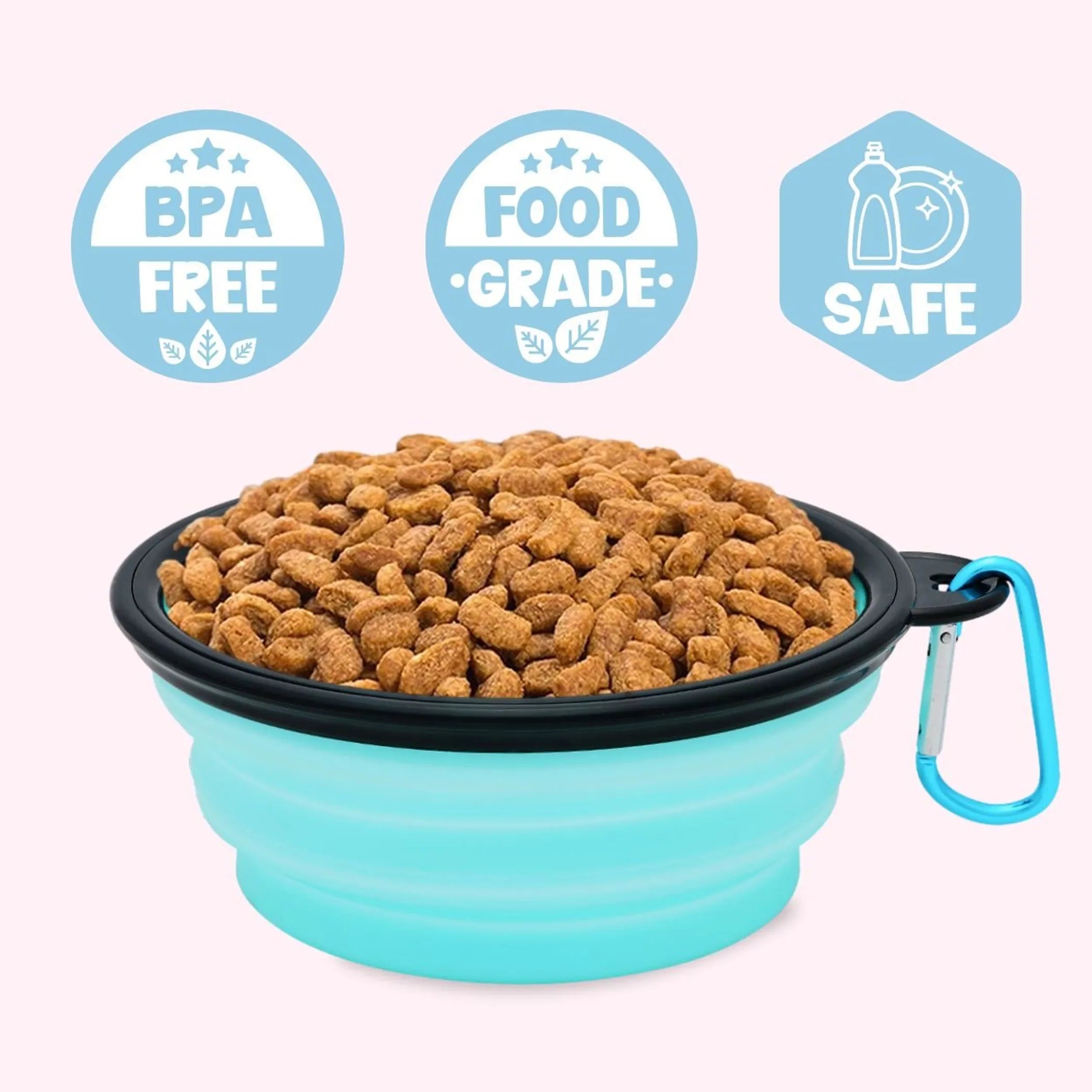 Place Steak Here Aqua Dog Bowl for Travel